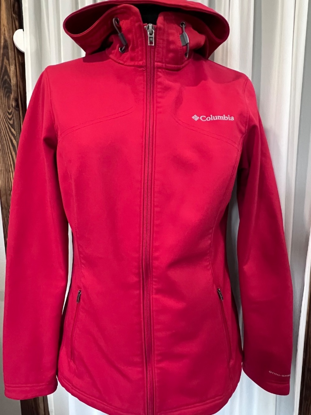 Columbia Omni Shield Soft Shell Jacket Coat Women's Medium Hood Full Zip